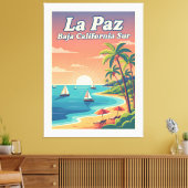 La Paz Baja California Sur Travel Poster  キャンバスプリント (インサイチュ (リビング))