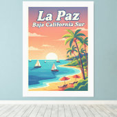 La Paz Baja California Sur Travel Poster  キャンバスプリント (インサイチュ (ウッドフロア))