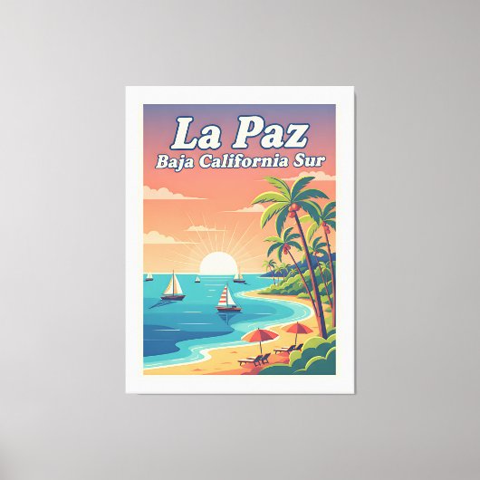 La Paz Baja California Sur Travel Poster  キャンバスプリント (正面)