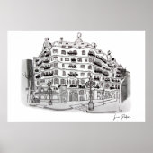 La Pedrera - Casa Milá (Barcelona ポスター (正面)