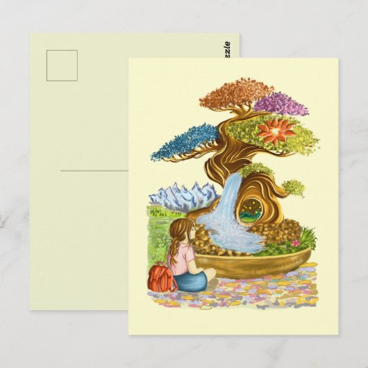 La petite fille et son Bonzaï géant. ポストカード (正面/裏面)