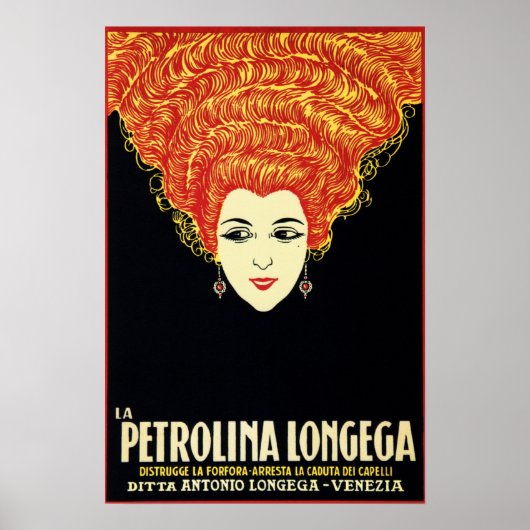 La PETROLINA LONGEGA 1920sシャンプー広告 ポスター (正面)