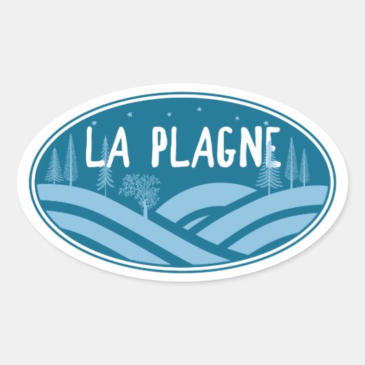 La Plagne France Outdoors 楕円形シール (正面)