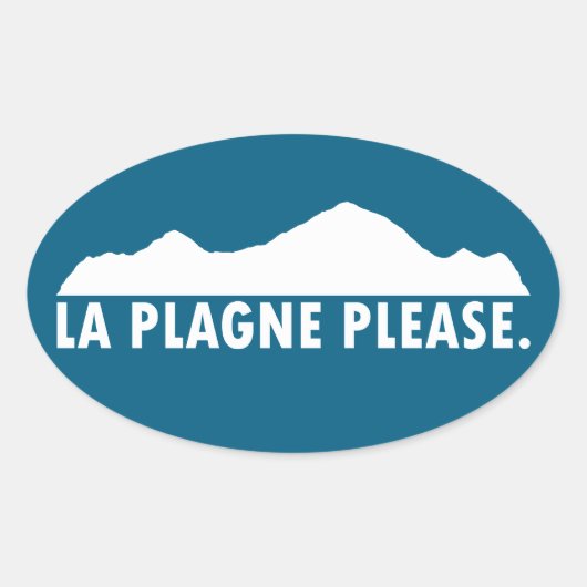 La Plagne France Please 楕円形シール (正面)
