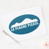 La Plagne France Please 楕円形シール (封筒)