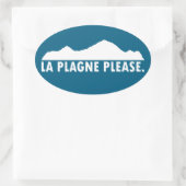 La Plagne France Please 楕円形シール (バッグ)