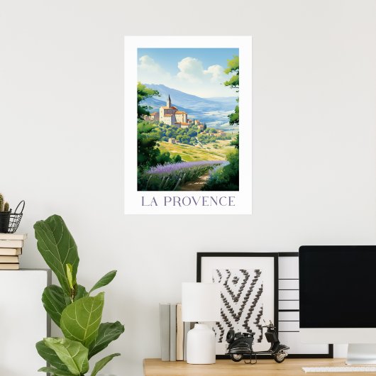 La provence - France - illustration ポスター (ホームオフィス)
