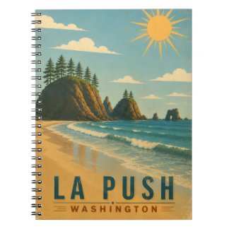La Push、ベイビー！ヴィンテージコーストトラベルポスターアート ノートブック