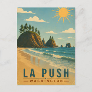 La Push, Baby! ヴィンテージコーストトラベルポスターアート ポストカード