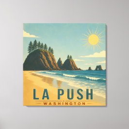 La Push, Baby! ヴィンテージ・コースト沿いの旅ポスターアート キャンバスプリント