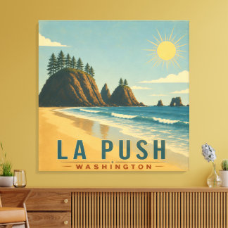La Push, Baby! ヴィンテージ・コースト沿いの旅ポスターアート キャンバスプリント