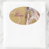 La question c'est vulez-vouousありがとうステッカー 楕円形シール (バッグ)