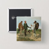 La Rencontre、かCourbet 1854年Bonjourの氏 缶バッジ (正面&裏面)