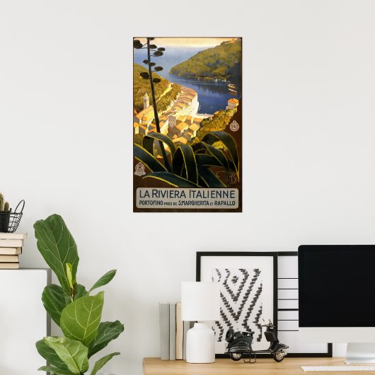 La Riviera Italienneイタリアのヴィンテージ旅行ポスター ポスター (ホームオフィス)
