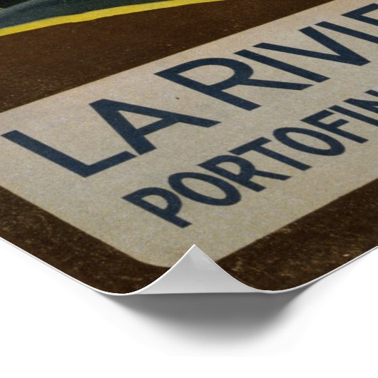 La Riviera Italienneイタリアのヴィンテージ旅行ポスター ポスター (角)