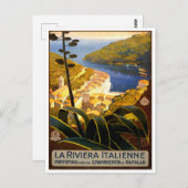La Riviera Italienne、イタリアヴィンテージ旅行 ポストカード (正面/裏面)