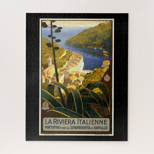 La Riviera Italienne、ヴィンテージ旅行ポスター ジグソーパズル (縦)