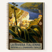 La Riviera Italienne、ヴィンテージ旅行ポスター ノートブック (正面)