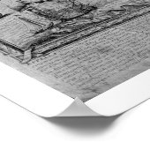 La Rochelleの見解、Jollainの署名(版木、銅版、版画) ポスター (角)