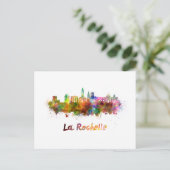 La Rochelle skyline in watercolor ポストカード (スタンド正面)