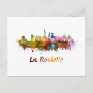 La Rochelle skyline in watercolor ポストカード