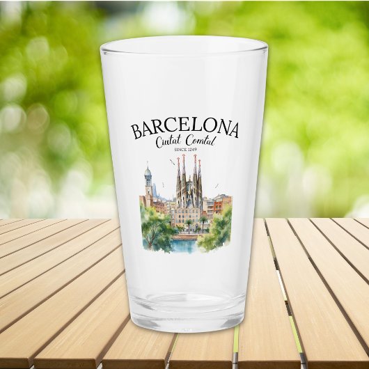 La Sagrada Familia & Skyline – Barcelona Spain タンブラーグラス