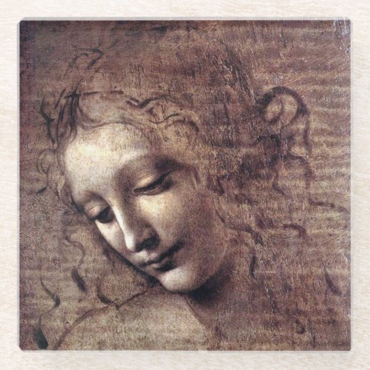 La Scapigliata - da Vinci - c1508 ガラスコースター (正面)