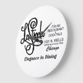 La Strada Restaurant, Old Town, Chicago, IL ラージ壁時計 (傾斜)