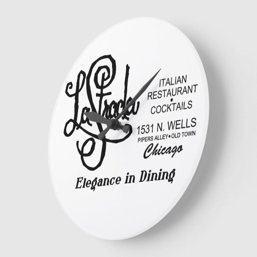 La Strada Restaurant, Old Town, Chicago, IL ラージ壁時計 (傾斜)