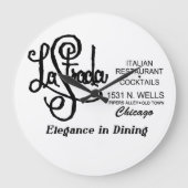 La Strada Restaurant, Old Town, Chicago, IL ラージ壁時計 (正面)