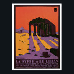 La Syrie et le Liban Vintage Travel Poster ポスター<br><div class="desc">This brightly colored French vintage travel poster is for La Syrie et le Liban.  It's done in vibrant purple,  orange and black in a contemporary design.</div>