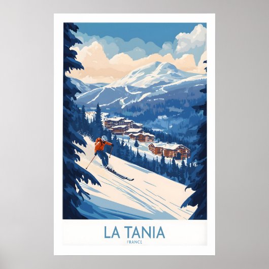 La Tania スキーポスター 1 ポスター (正面)
