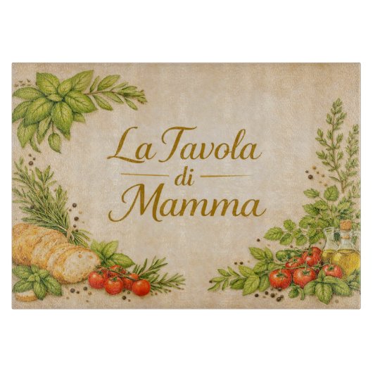 La Tavola di Mamma – Rustic Italian Decorative カッティングボード (正面)