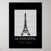 La Tour Eiffel / black and white ポスター (正面)