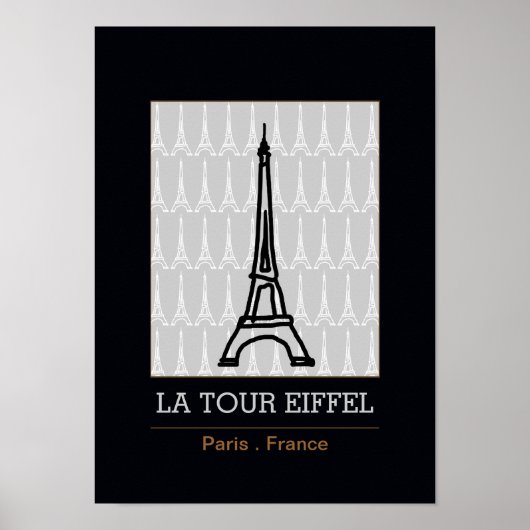 La Tour Eiffel / black and white ポスター (正面)