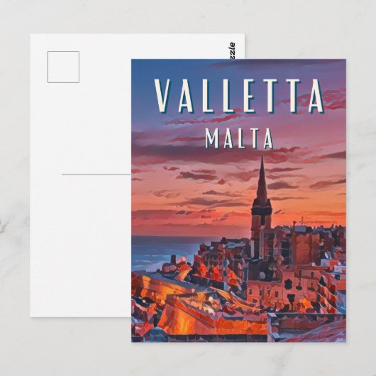 La Valette, joyau de la Méditerranée ポストカード (正面/裏面)