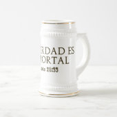 La Verdad Es Inmortal(Letras Gold) ビールジョッキ (正面右)