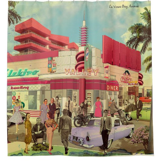  La Verne Bay Avenue シャワーカーテン (正面)