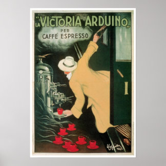 La Victoria Arduino Vintage Coffee Drink Ad Art ポスター