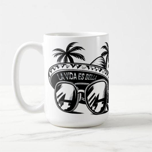 La Vida Es Bella - da Leben ist schön - Spanisch コーヒーマグカップ (左)