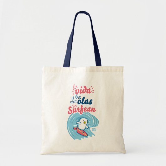 │La vida y las olas se surfean トートバッグ (正面)