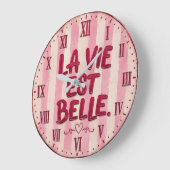 La Vie Est Belle French  ラージ壁時計 (傾斜)
