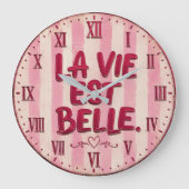 La Vie Est Belle French  ラージ壁時計 (正面)