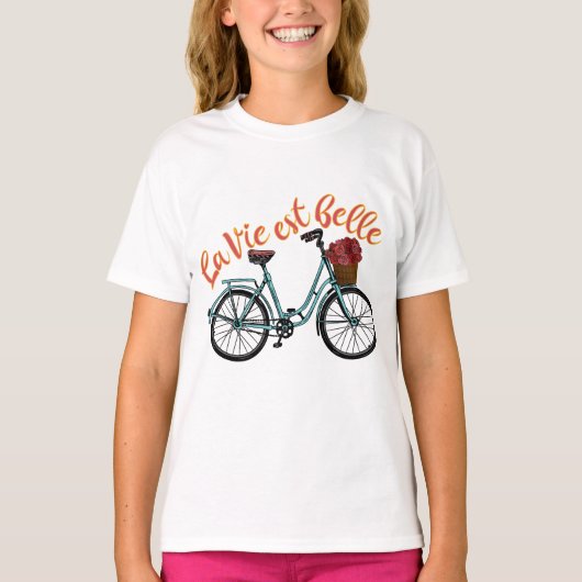 La Vie Est Belle French Bicycle Tシャツ (正面)