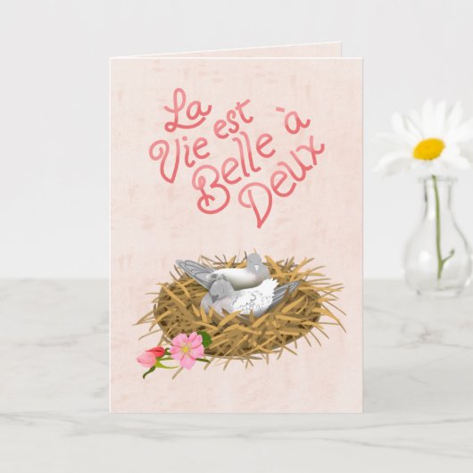 La Vie Est Belle Life Is Beautiful French Language カード (小さな植物)