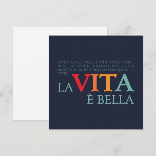 La vita è bella (正面/裏面)