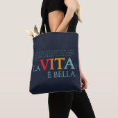 La vita è bella トートバッグ (クローズアップ)