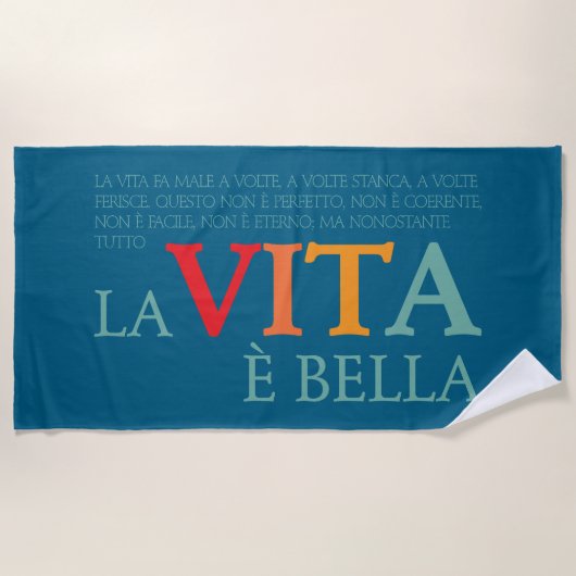La vita è bella ビーチタオル (正面)