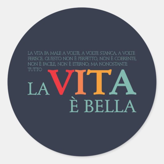 La vita è bella ラウンドシール (正面)