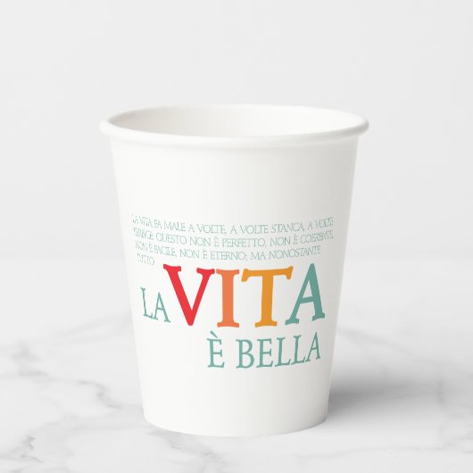 La vita è bella 紙コップ (正面)